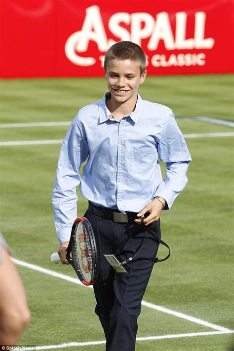 Romeo Beckham plays Aspall Tennis Classic match in London | Daily Mail ...