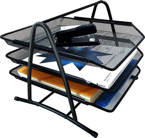 Amazon.com: Paper File Folder Organizer Tray,3 Tier Paper Letter Tray ...