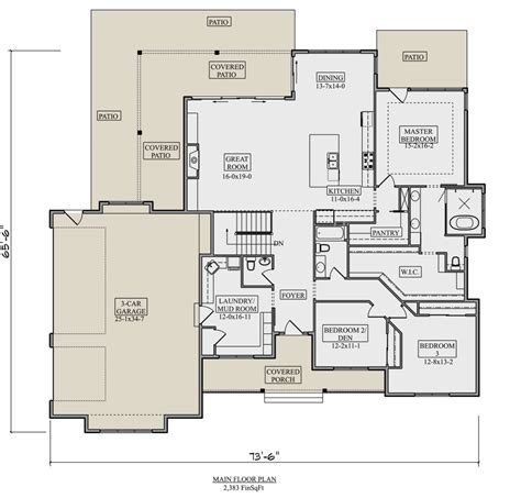 Modern Farmhouse Plan: 2,383 Square Feet, 3 Bedrooms, 2.5 Bathrooms ...