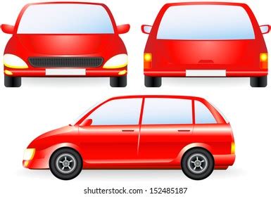 Red Isolated Car Silhouette Front Profile Stock Vector (Royalty Free ...