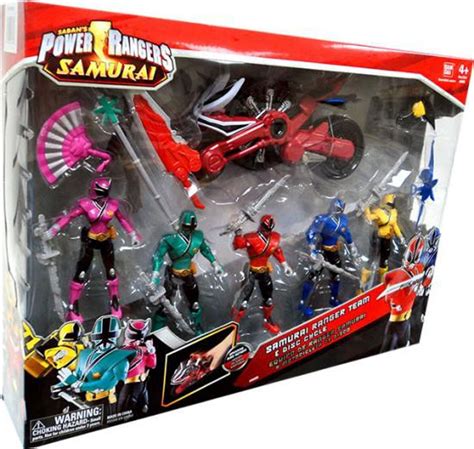 Power Rangers Samurai Samurai Ranger Team Disc Cycle Action Figure Set ...