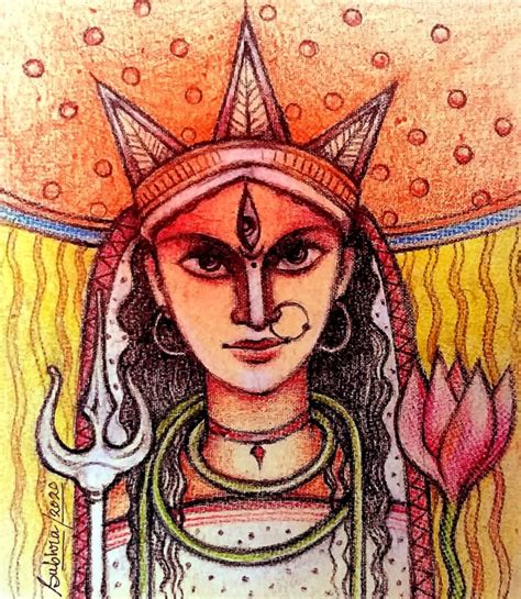 Goddess Durga pencil sketch - Gallery of GODS