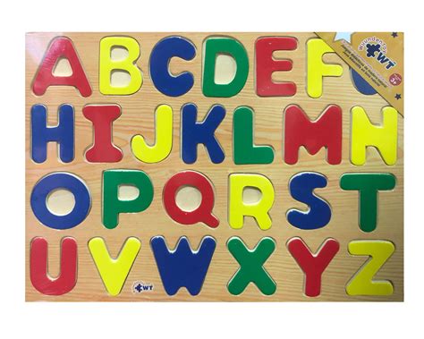 Wooden alphabet puzzle with words to spell - assecomputers