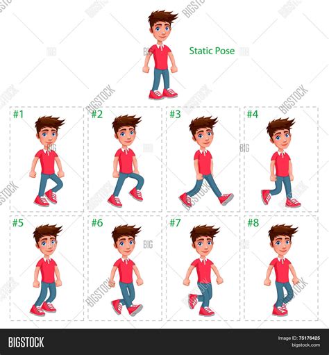 Animation Boy Walking Vector & Photo (Free Trial) | Bigstock