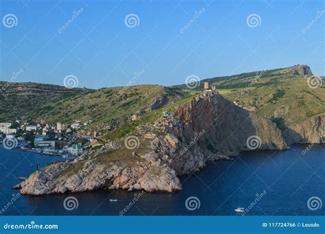 View from the Cape of Balaklava To the Genoese Fortress Cembalo Stock ...