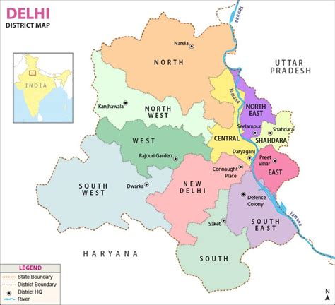 Map of New Delhi neighborhood: surrounding area and suburbs of New Delhi