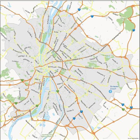 Map of Budapest, Hungary - GIS Geography