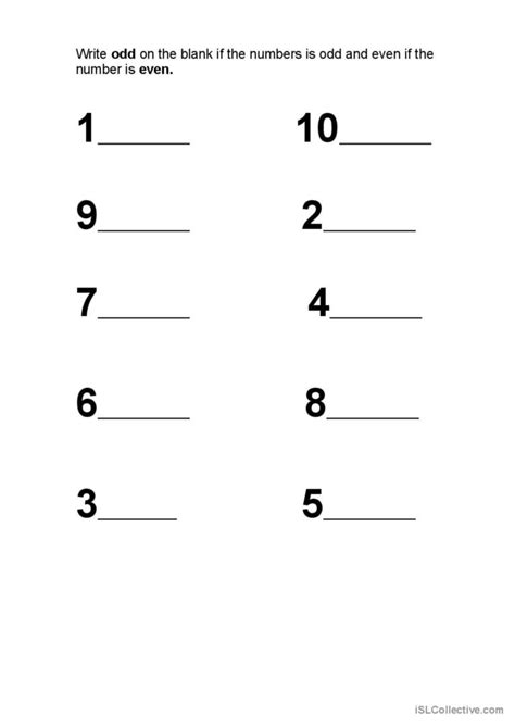 odd and even numbers: English ESL worksheets pdf & doc