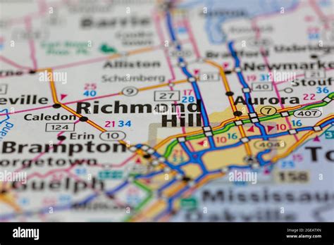 Richmond Hill Ontario Canada shown on a road map or Geography map Stock ...