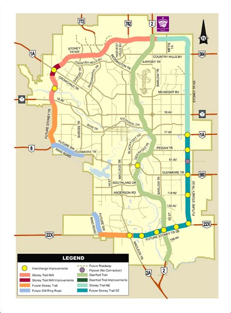 Calgary Ring Road Map: Government of Alberta Ministry of Transportation ...