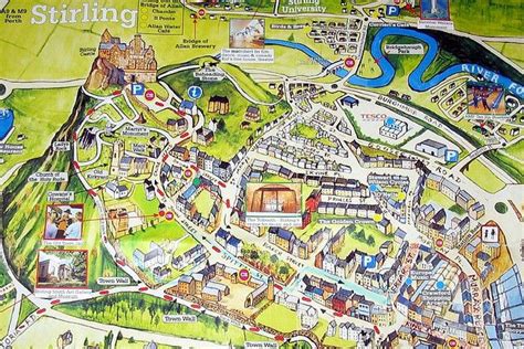 Map of Stirling city centre. | City, Stirling, Edinburgh