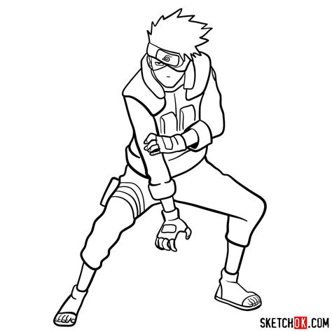 How to draw Kakashi Hatake from Naruto anime - Sketchok easy drawing ...