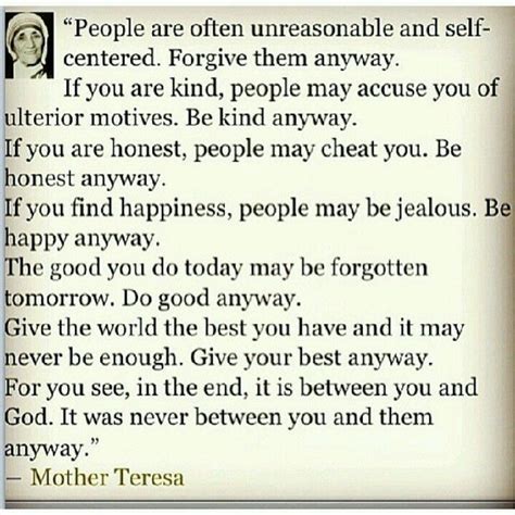 Mother Teresa on forgiveness :) | Inspiration | Pinterest