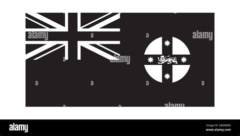 New South Wales NSW State Flag Australia. Black and white EPS Vector ...