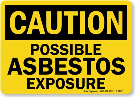 Possible Asbestos Exposure - Public Health OSHA Sign, SKU: S-0087 ...