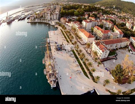 Aerial view of Tivat town and Porto Montenegro Stock Photo - Alamy