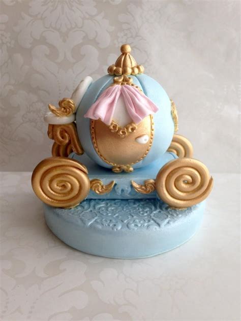 Fondant Princess Carriage Cake Topper/Cinderella Carriage Cake Topper ...