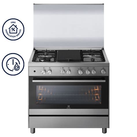 Electrolux 90cm cooking range with gas hob - EKG9502X | Electrolux ...