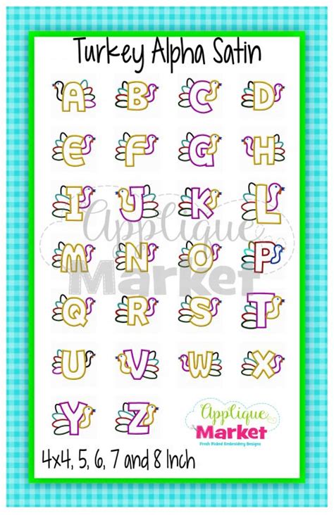 Turkey Applique Alphabet