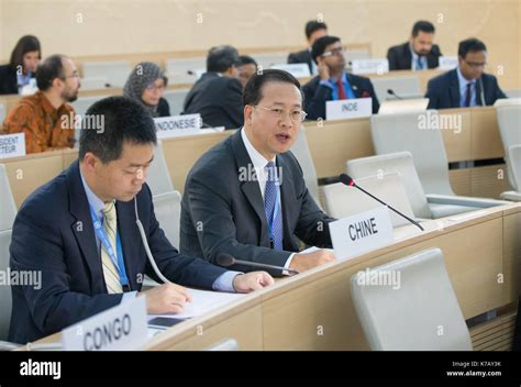 Geneva, UN Human Rights Council in Geneva. 15th Sep, 2017. Ma Zhaoxu ...