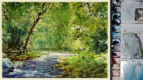 Watercolor Landscape Painting : The Forest Stream | Watercolor ...