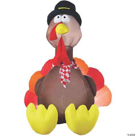 72" Blow Up Inflatable Turkey with Lights Outdoor Yard Decoration ...