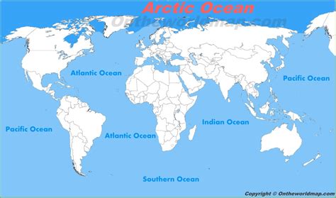 Arctic Ocean location on the World Map