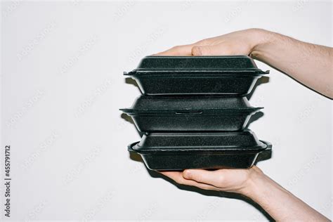 Stack of food delivery package Stock Photo | Adobe Stock