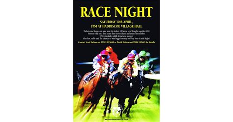 Race Night Tickets on Sale Now