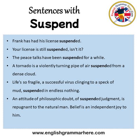 Sentences with Suspend, Suspend in a Sentence in English, Sentences For ...