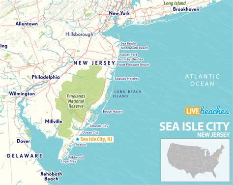 Map of Sea Isle City, New Jersey - Live Beaches