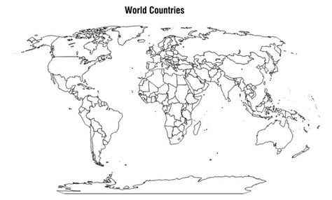 Printable Blank World Map with Countries | Blank world map, World map ...