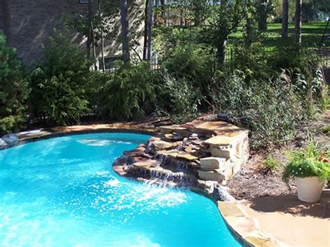 Great natural pool with stone waterfall, done by All Seasons Pools and ...