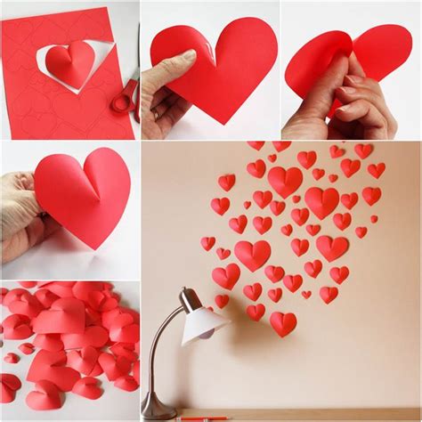 How to DIY Creative Paper Hearts Wall Decor