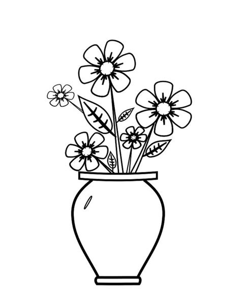 Flower Vase Drawing For Kids at GetDrawings | Free download