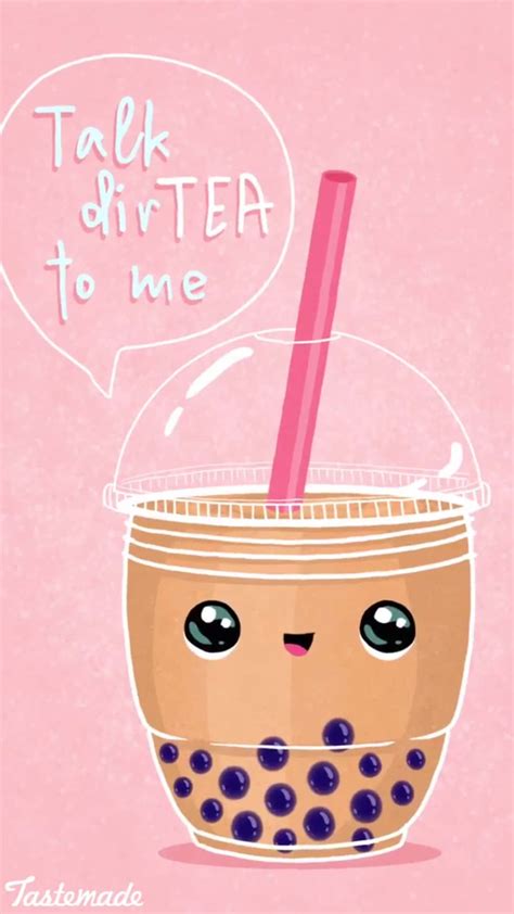 Download Cute Boba Tea Funny Quote Wallpaper | Wallpapers.com