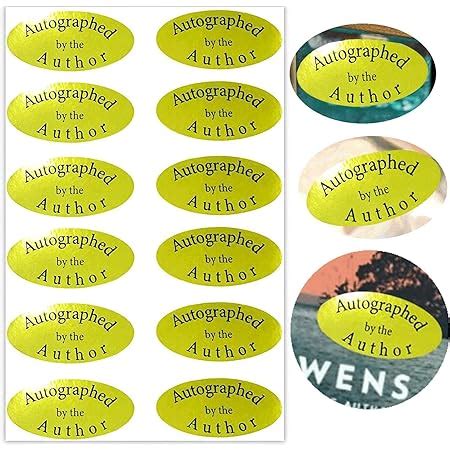 Amazon.com : Autographed by The Author Stickers 1008 PCS - Gold Foil ...