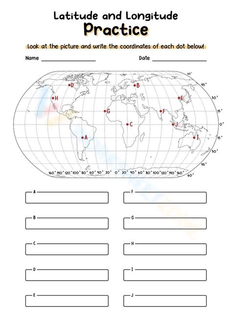 Latitude vs longitude worksheet | Live Worksheets - Worksheets Library