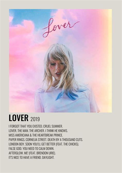 Lover, Taylor Swift Music Poster | Taylor swift album cover, Taylor ...