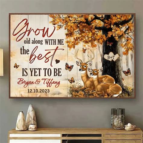 Personalized Anniversary Couple Gift Ideas Buck And Doe Poster Wall Ar ...