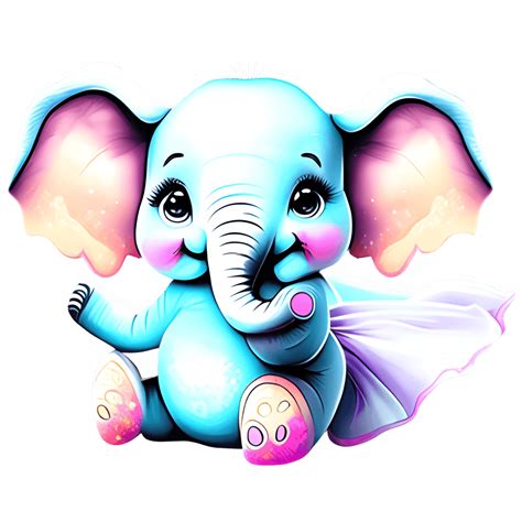 Baby Elephant with a Big Smile · Creative Fabrica