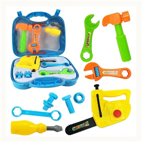 Kids Tool Box Plastic Miniature Tools Set Pretend Play Toy For Boy ...