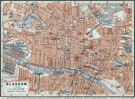 Large old map of Glasgow city - 1910 | Glasgow | United Kingdom ...