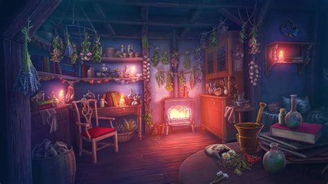 Witch house interior, Anna Truszkowska on ArtStation at https://www ...