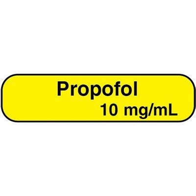 Label: "Propofol 10 mg / ml"