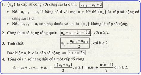 Công thức cấp số cộng và các kiến thức đi kèm