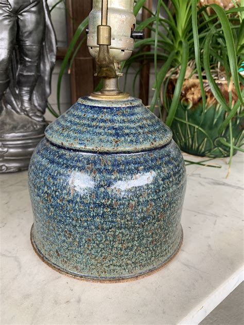 Vintage Table Lamp Light Handcrafted Pottery Ceramic Speckled | Etsy ...