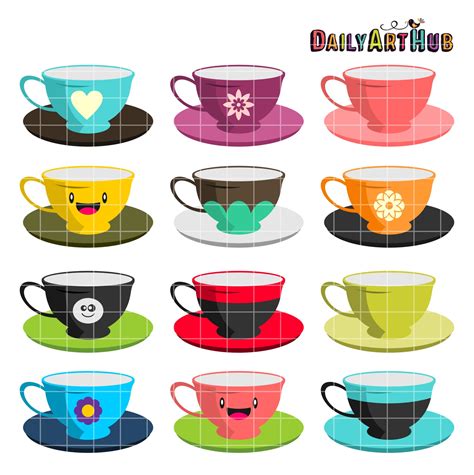 Tea Cups Clip Art Set – Daily Art Hub // Graphics, Alphabets & SVG