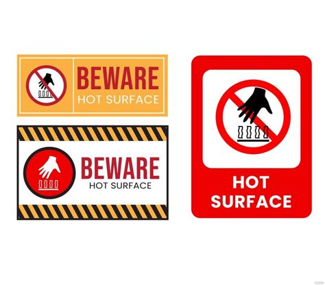 Hot Surface Warning Sign Vector in Illustrator, SVG, JPG, EPS, PNG ...