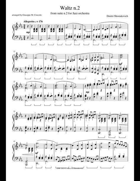 Shostakovich waltz n 2 sheet music for Piano download free in PDF or MIDI